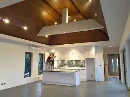 Residential 2-Storey House, Maenam: kitchen and living area